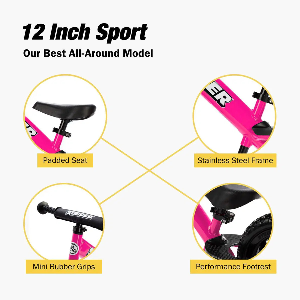 Strider 12 Sport Balance Bike for Kids Ages 18 Months to 5 Years - Freesol kids